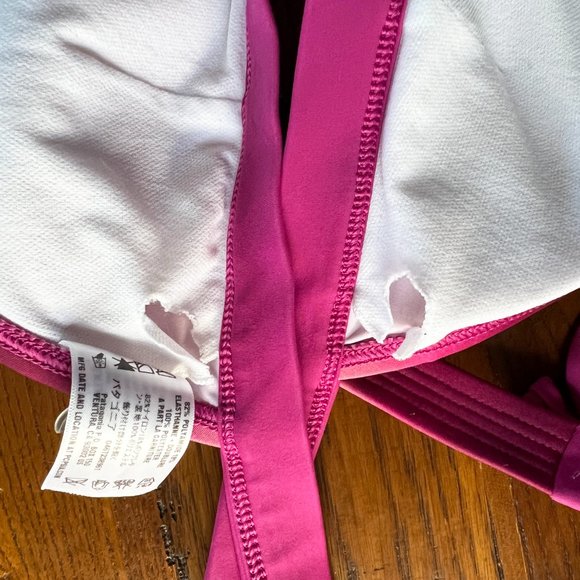 Patagonia Ombré Fuchsia and Lemon/Orange Halter Tie Swim Top Size Medium - Picture 8 of 8